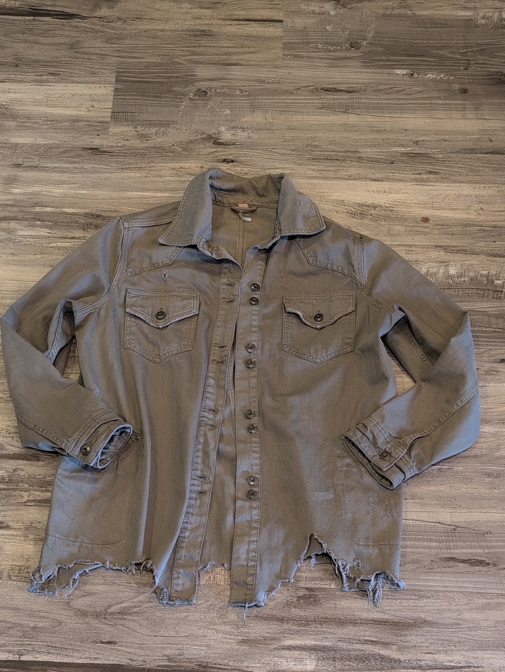 Free People Olive Green Utility Shacket